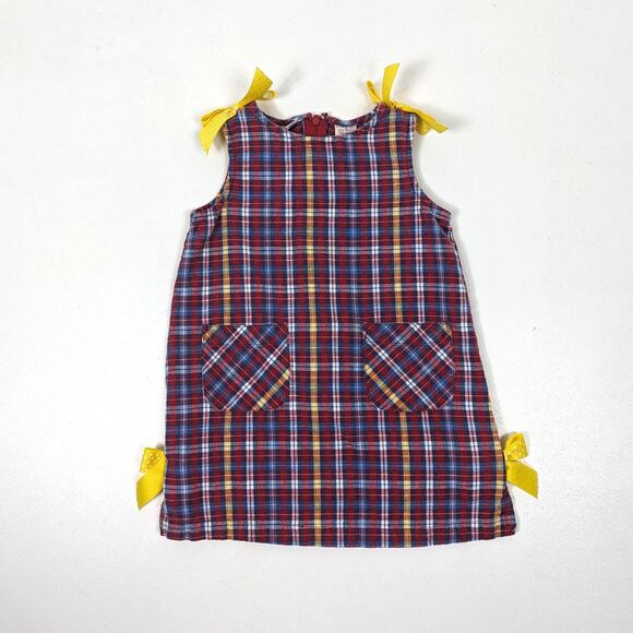 Vintage Copper Key Dress Girls Size 2 Red Plaid Shift School - Picture 1 of 4